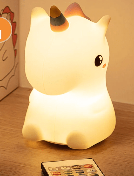 veilleuse bebe licornus variante 7 coleurs avec telecommande usb