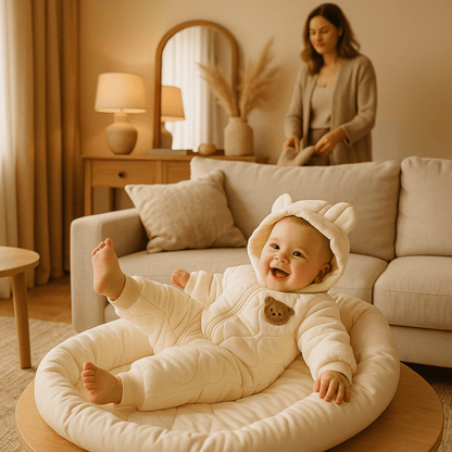 bebe dans nid d ange hiverchouet libre ses mouvements