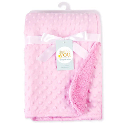 couverture bebe douceur nature variante rose poudre minky packaging