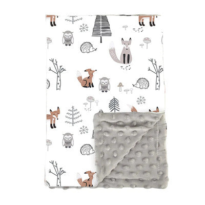 couverture bebe doux tresor variante renards et hiboux