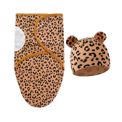 Couverture emmaillotage douce sécurisante variante léopard