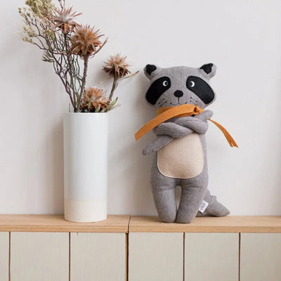 Doudou Coton Bio Ultra-Doux raton laveur servant de décoration
