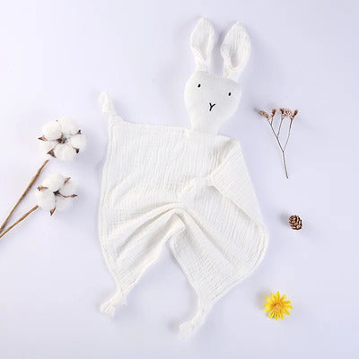 Doudou lapin compagnon apaisant variante blanc
