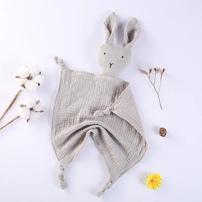 Doudou lapin compagnon apaisant variante gris