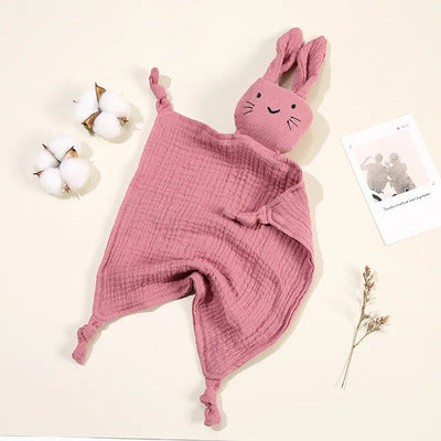 Doudou lapin douceur réconfortante variante rose foncé