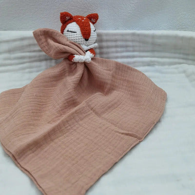 Doudou Renard Coton Bio apaisant variante rose