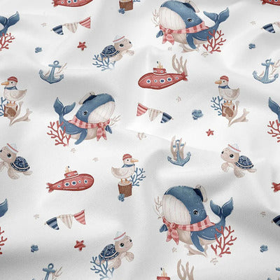 Drap housse lit bébé douceur plus variante aventures sous-marines