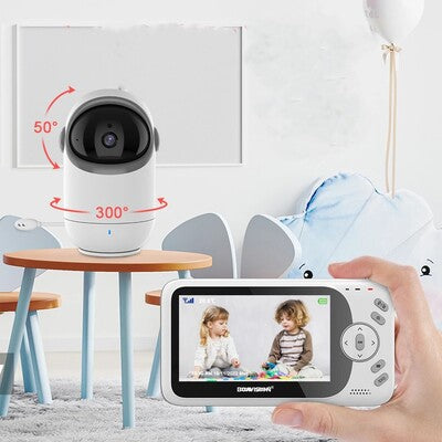 Gros plan sur rotation et inclinaison caméra surveillance bébé vision nocturne 5m