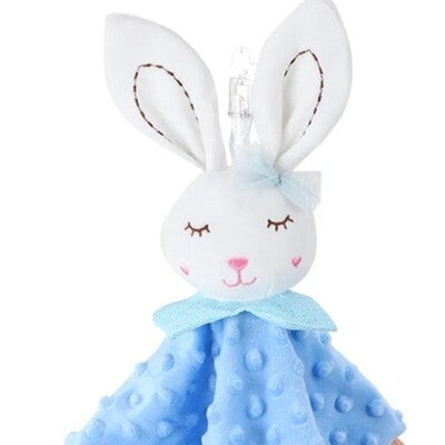 Lapin doudou tout doux variante bleu