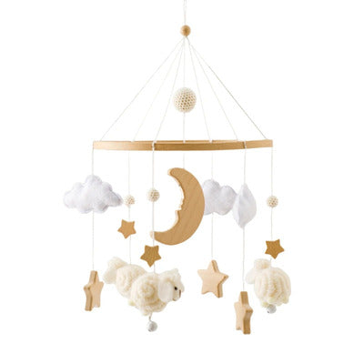 Mobile bébé design apaisant variante mouton blanc