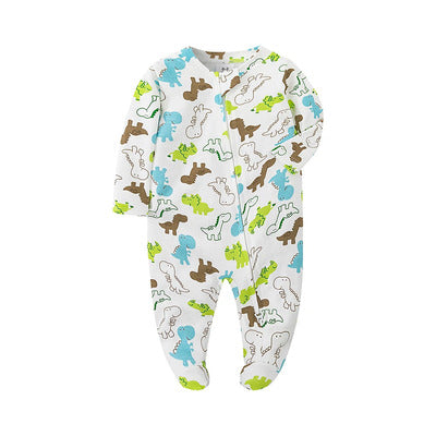 Pyjama bébé ultra-doux Coton Bio motif dinosaures bleus et verts