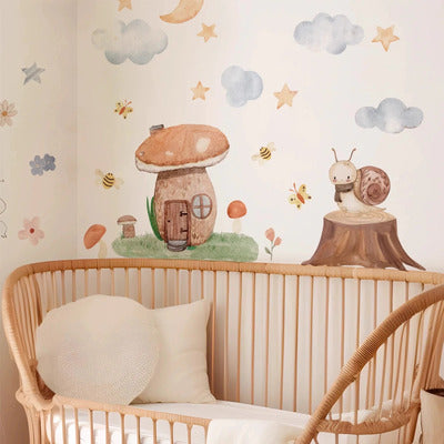 Stickers muraux chambre déco raffinée variante maison avec lune