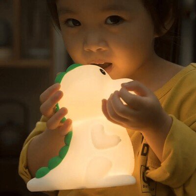 enfant inseparable de sa veilleuse bebe dinosaurus