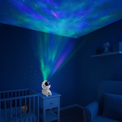 veilleuse projection couche etoile cree univers magic dans chambre bebe